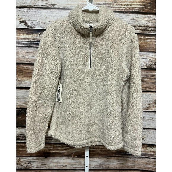 Mountain Khakis Jackets & Blazers - Mountain Khakis Women's Small Sherpa Pullover Quarter Zip Jacket Shirt New Cream